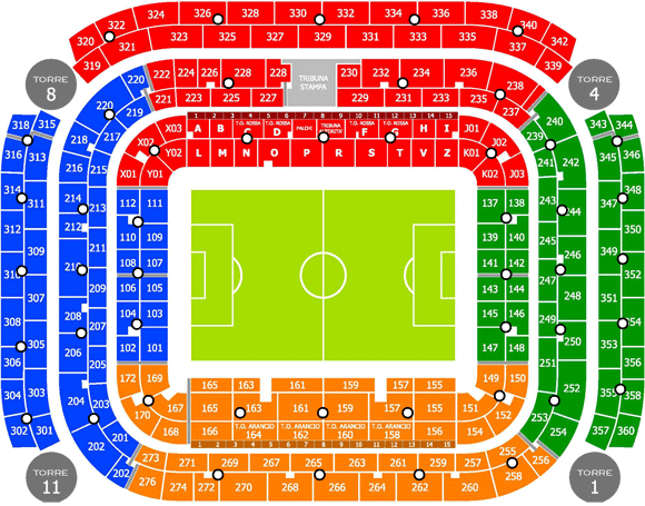 mappa stadio san siro