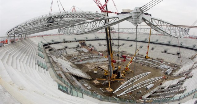 I lavori di costruzione dello Juventus Stadium