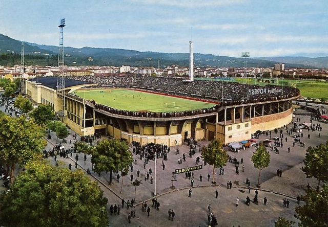 Lo Stadio Franchi di Firenze nel 1960