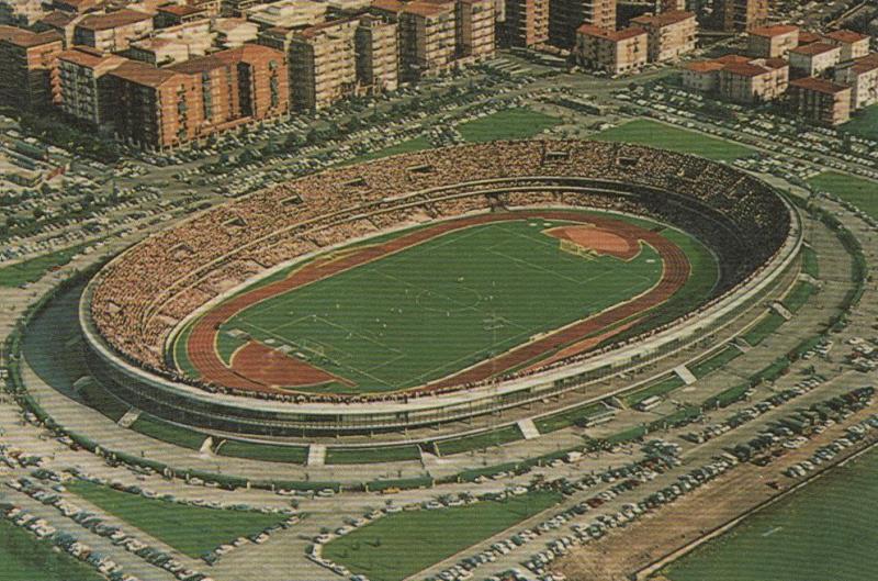 Una foto d'epoca dello Stadio Bentegodi di Verona negli anni 70